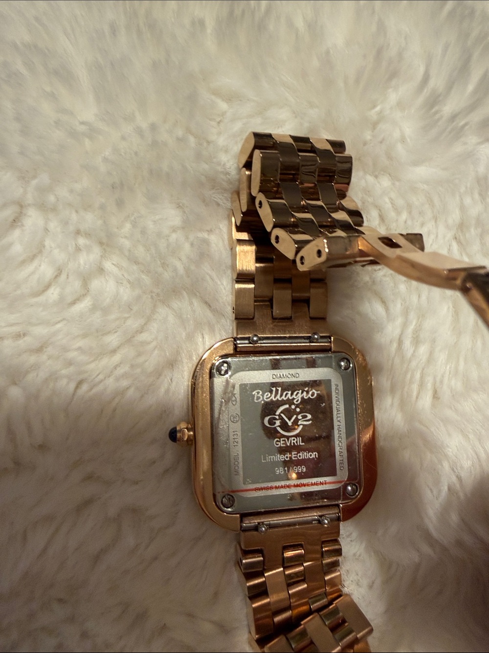 Gold Crystal-Trim Square Dial Women's Bracelet Watch - Picture 2 of 11